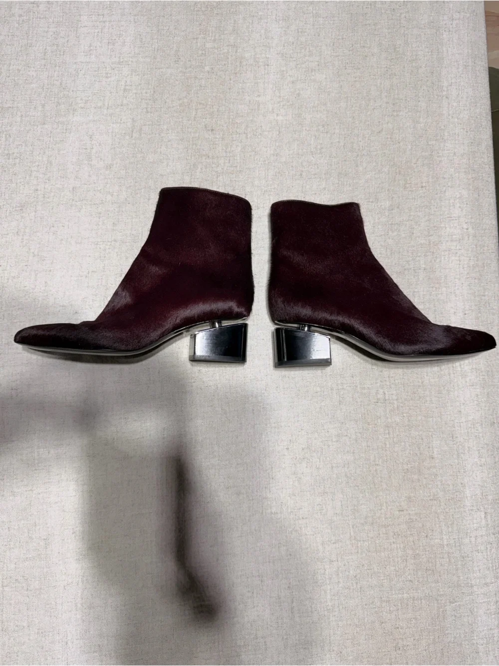 Alexander Wang Jude Burgundy Pointed Toe Ankle Boot with Block Heel New